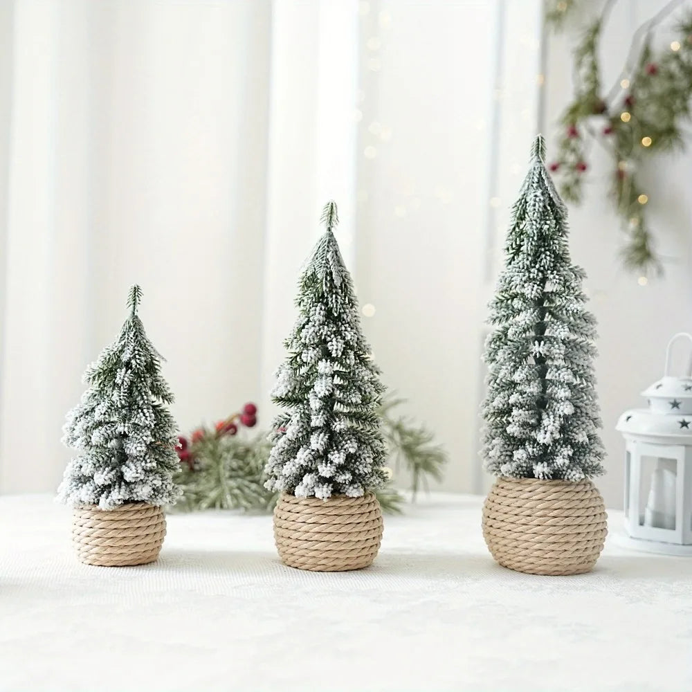 Rynx | Mini Christmas Tree Artificial Small Snow Pine Xmas Tree Decorations New Year Party Ornaments Gifts Home Table Decor