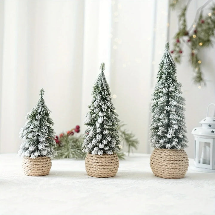 Rynx | Mini Christmas Tree Artificial Small Snow Pine Xmas Tree Decorations New Year Party Ornaments Gifts Home Table Decor