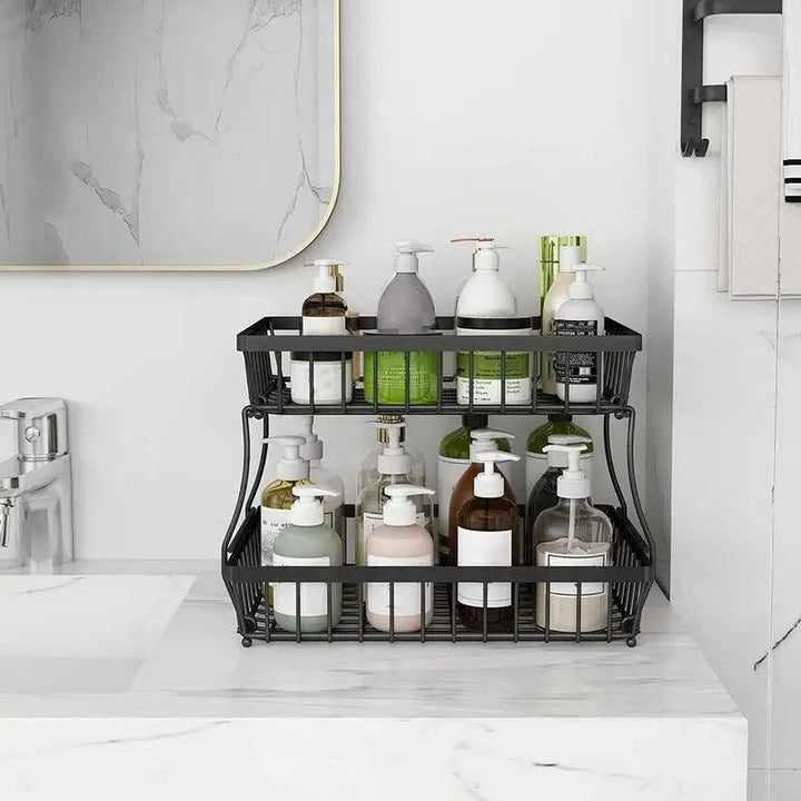 Lisslune | Two-Tier Iron Fruit and Vegetable Organizer for Kitchen Efficiency