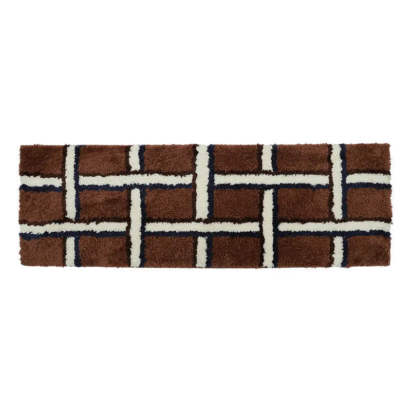 Rynx | Chic Maillard-Tufting-Grid-Living Room Rug Long Bedroom Mat Non-Slip Rug Floor Pad Doormat Aesthetic Home Decor 40x120cm