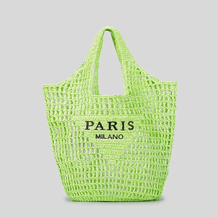 Lisslune | Net straw crochet beach bag