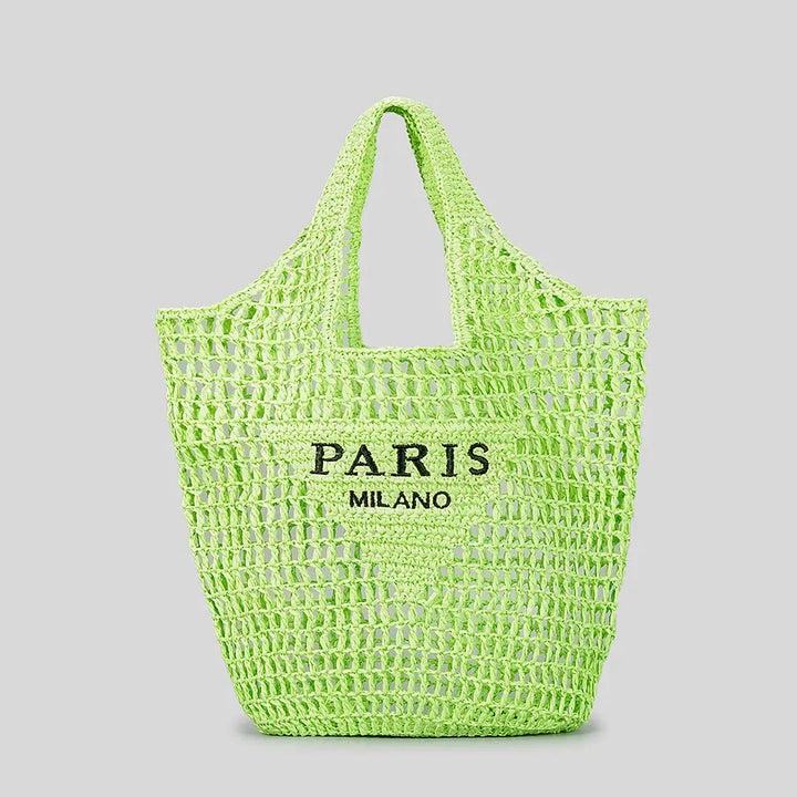 Lisslune | Net straw crochet beach bag