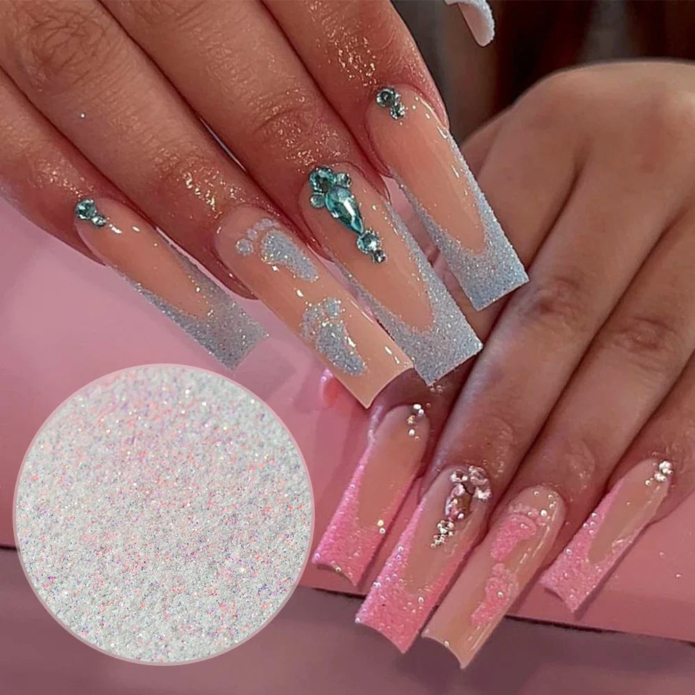 Rynx | 6 Glasses/Set Iridescent Candy Sweater Nail Glitter Powder Shiny Fine Sugar Dust Nail Chrome Pigment Nail Art Gel Polish Decorations