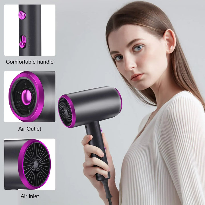 Lisslune | AirGlide | Hair Dryer with Ionic Diffuser | Portable and Safe