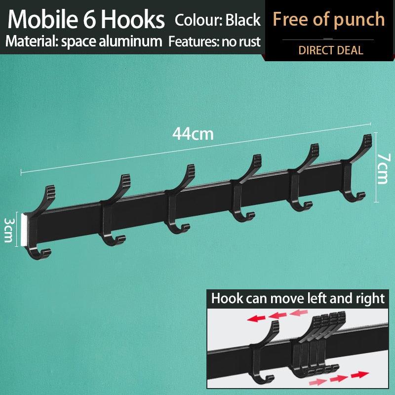 Lisslune | Space-saving Aluminum Hook Organizer: Efficient and stylish storage for any room