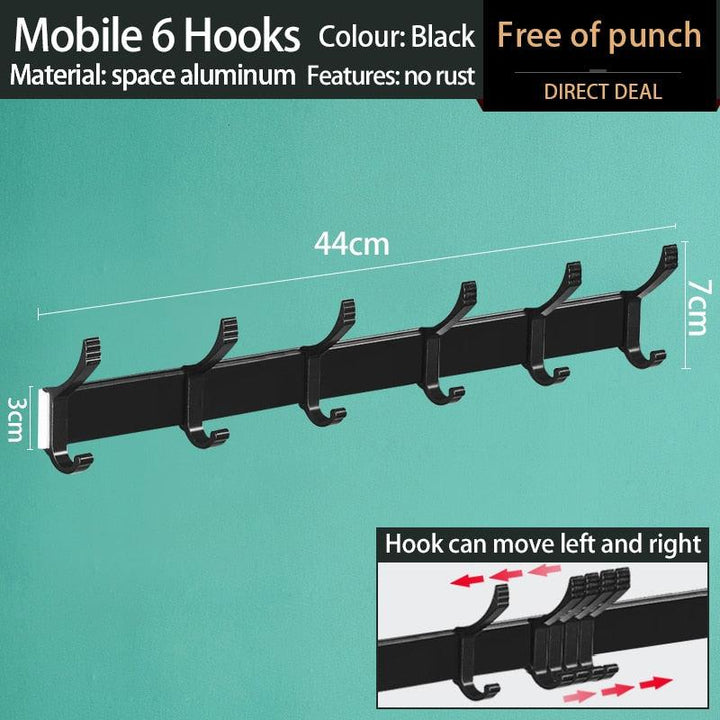 Lisslune | Space-saving Aluminum Hook Organizer: Efficient and stylish storage for any room
