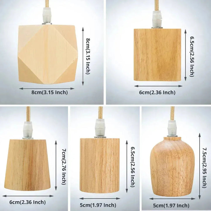 Lisslune | Elmora – Handmade wooden pendant lamp with a natural warm radiance and timeless charm