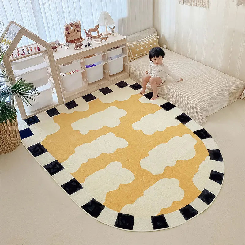 Rynx | Arch Cloud Living Room Rug Sweet Children's Room Rug Fluffy Soft Playroom Rug Oversized Cartoon Rug Wallpaper Carpet