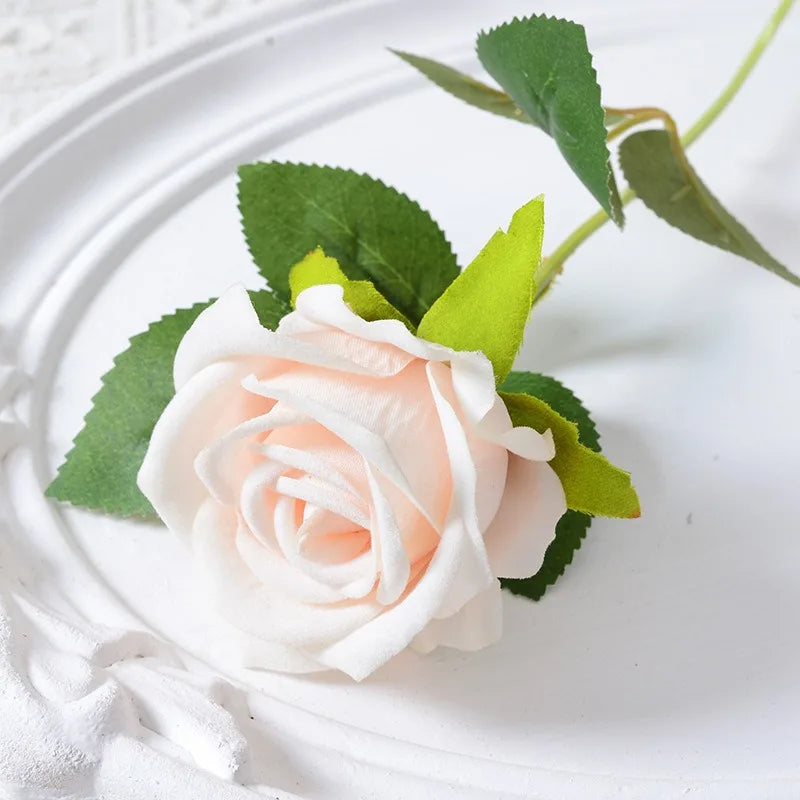 Lisslune | 20 pieces Realistic Velvet Silk Rose Bouquet