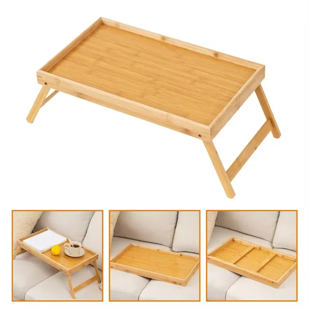 Rynx | Wood Folding Table Bed Tray Folding Column Laptop Cooling Holder Adjustable Stand Portable Camping Picnic Table Drawing Table