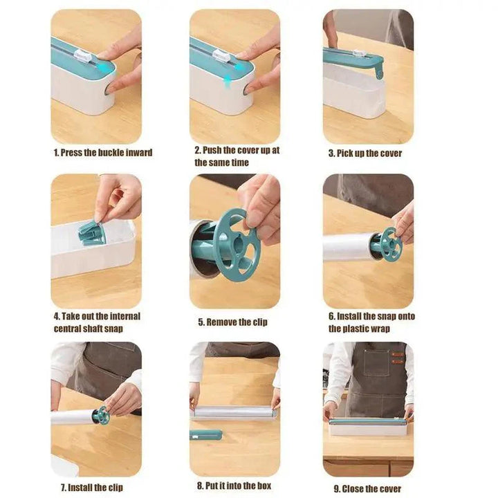 Lisslune | Multifunctional Kitchen Foil Organizer and Cutter for Foil, Cling Film, and Parchment Paper