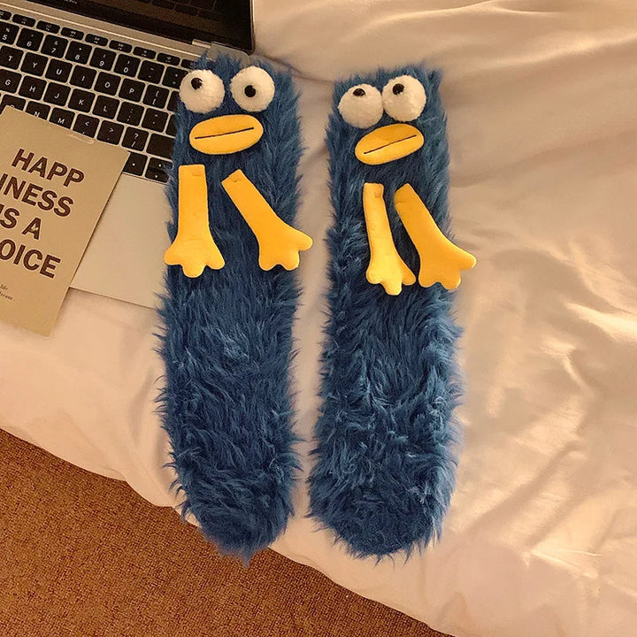 Lisslune | Fluffy Cartoon Women's Socks with Face