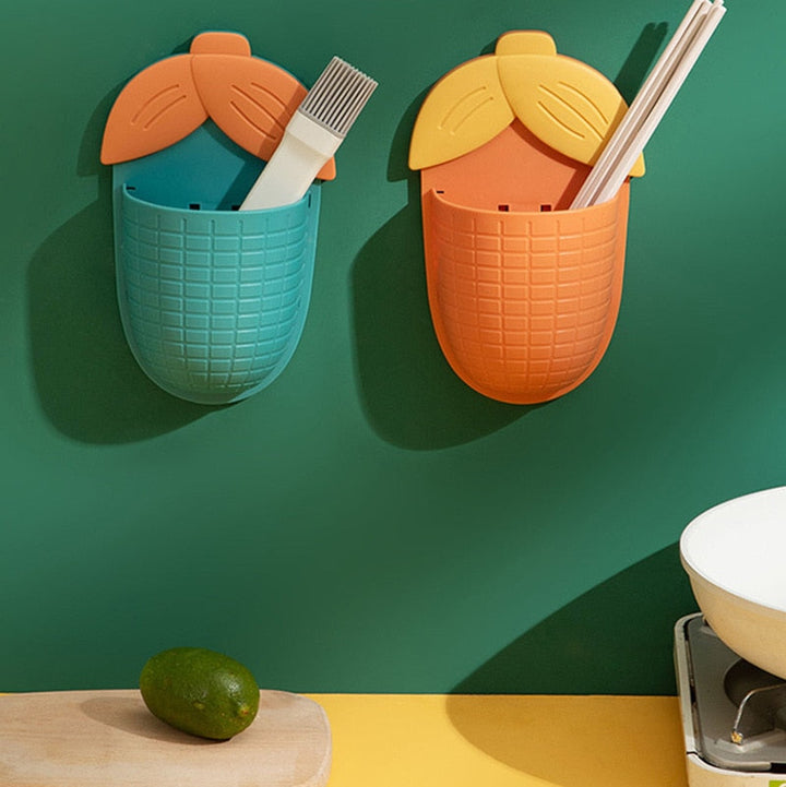 Lisslune | Leaf Shaped Punch Free Wall Storage Rack