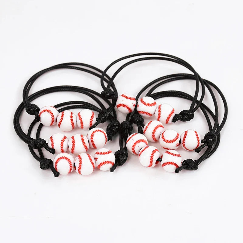 Rynx 10/20 pcs. Sports theme party bracelets soccer baseball basketball beads charm children's birthday gifts for guests piñata filling