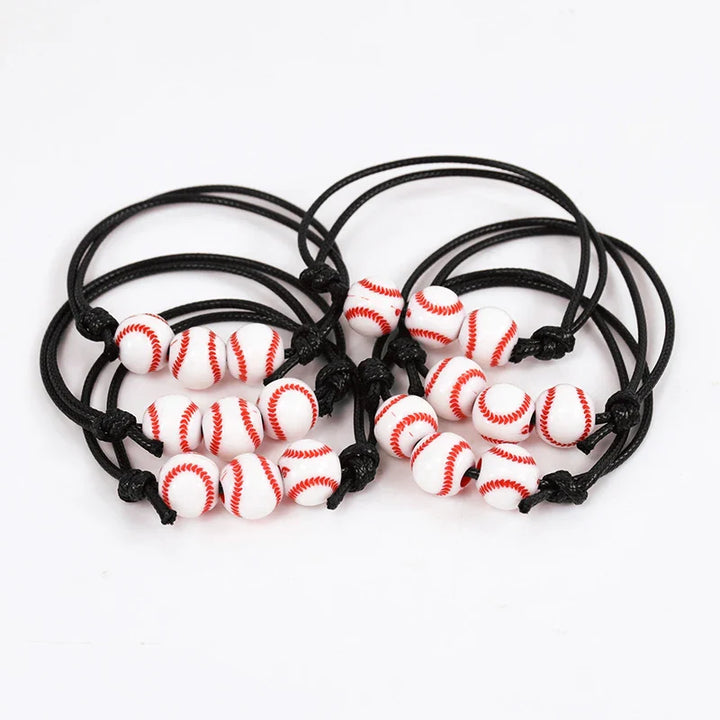 Rynx 10/20 pcs. Sports theme party bracelets soccer baseball basketball beads charm children's birthday gifts for guests piñata filling