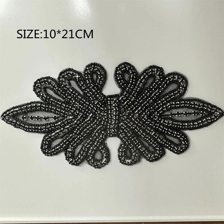 Lisslune | Shining Silver Rhinestone Flower Appliqué: Elegant Fashion Upgrade Accessory