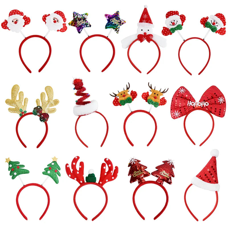 Rynx Christmas Headband Kids Adults Santa Moose Xmax Tree Hair Accessories Photo Props Christmas Decoration 2024 New Year Gifts
