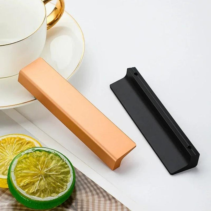 Lisslune | Elegant Black and Gold Aluminium Cabinet Door Handle Set - 3 Pieces