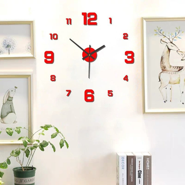 Lisslune | Frameless 3D Wall Clock + Number Wall Stickers