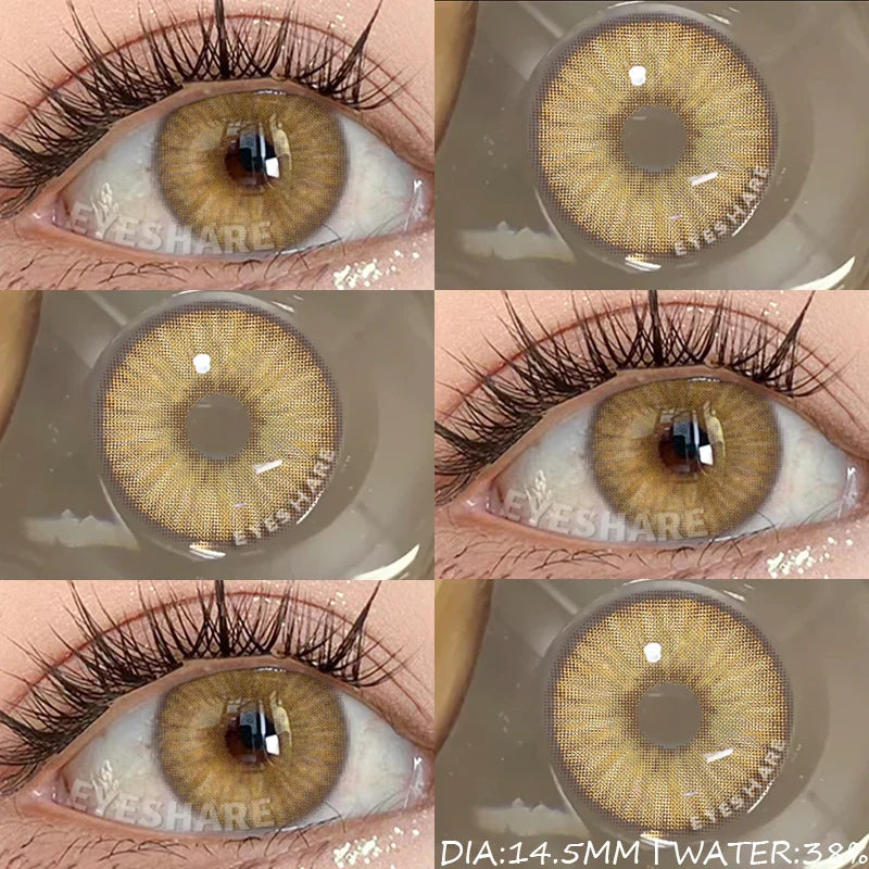 Rynx | Colored Contact Lenses for Eyes Gray Pupil Lens Fashion Blue Eye Contacts Green Lenses Brown Lenses Yearly 2 Pieces/Pair