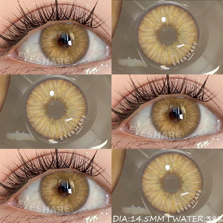 Rynx | Colored Contact Lenses for Eyes Gray Pupil Lens Fashion Blue Eye Contacts Green Lenses Brown Lenses Yearly 2 Pieces/Pair