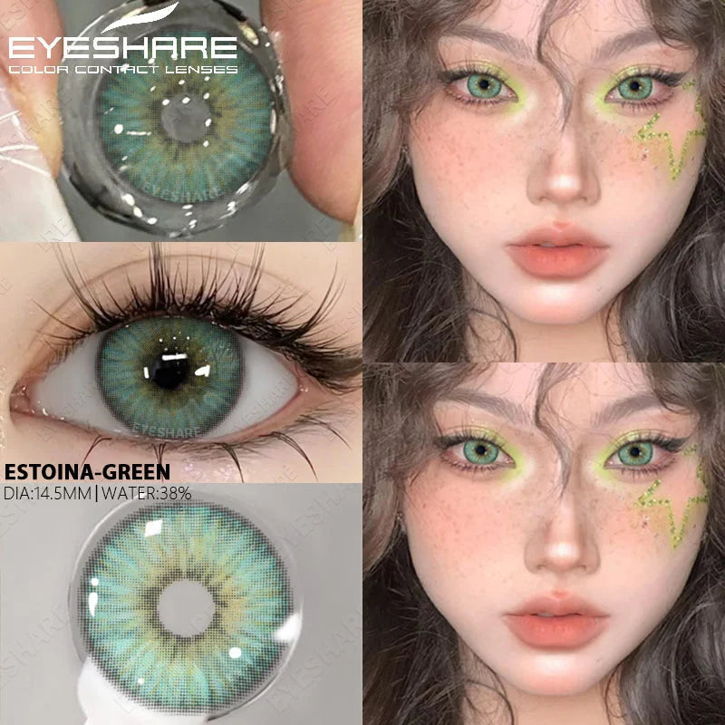 Rynx | Colored Contact Lenses for Eyes Gray Pupil Lens Fashion Blue Eye Contacts Green Lenses Brown Lenses Yearly 2 Pieces/Pair