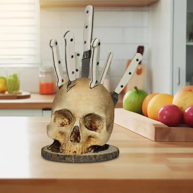 Lisslune | Gothic Skull Knife Organizer Holder