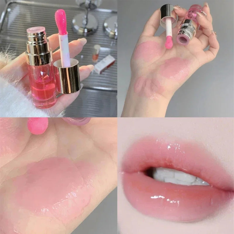 Rynx | Liquid Lipstick Mirror Jelly Tint Long-lasting Cherry Red Pink Lip Gloss 6 Colors Sexy Non-sticky Cup Lip Lacquer Korean Lip Oil Makeup