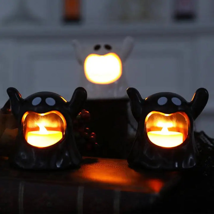 Rynx | Halloween Ghost Lamp with LED Flameless Candles Decorative Halloween Party Ghost Horror Atmosphere Props Deco