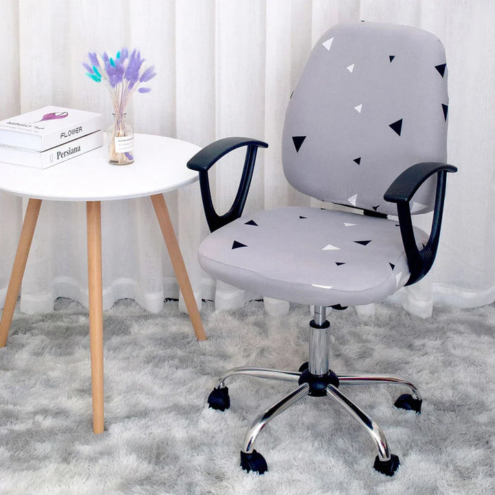 Lisslune | 2-piece Split Office Rose Chair Covers