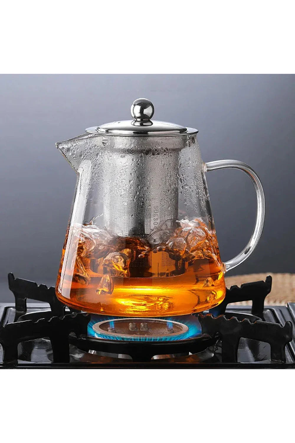 Lisslune | Stainless Steel Infuser Glass Teapot