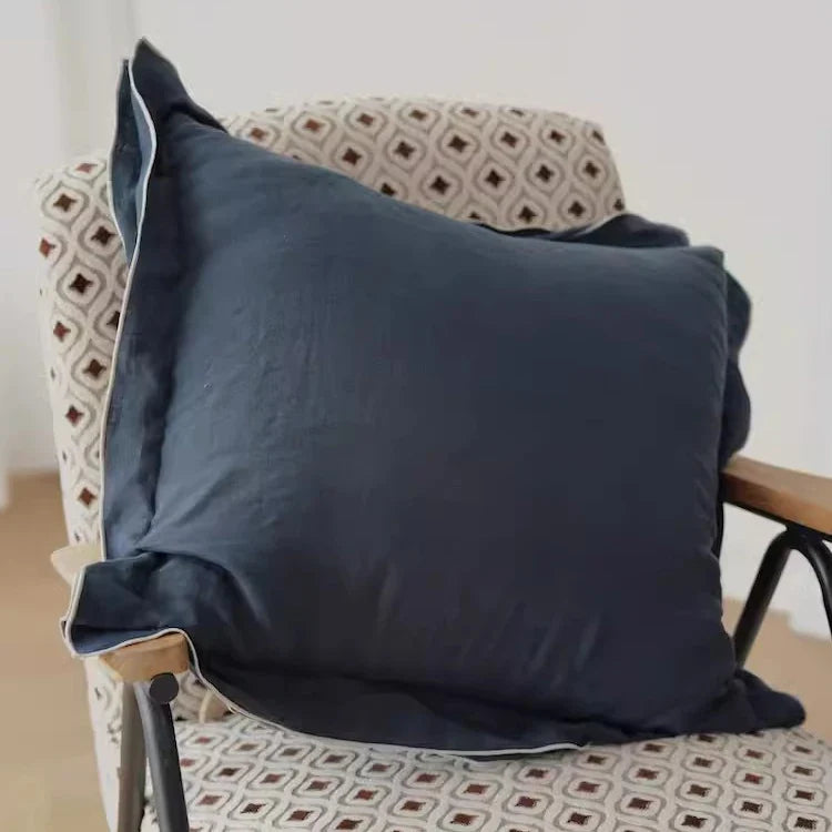 Rynx | French Style Linen Shirt Pillow Case Square Pillow Case Decorative Stripes Pillow Case Pillow Case for Home Room Studio