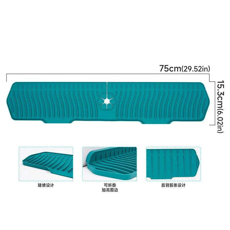 Lisslune | Versatile silicone splash mat with drip tray for kitchen and bathroom