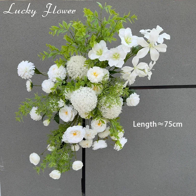 Rynx | Artificial Flowers Wedding Decoration Hanging Flower Row Background Arch Decor Aisle Flower Ball Floral Backdrop Arrangement