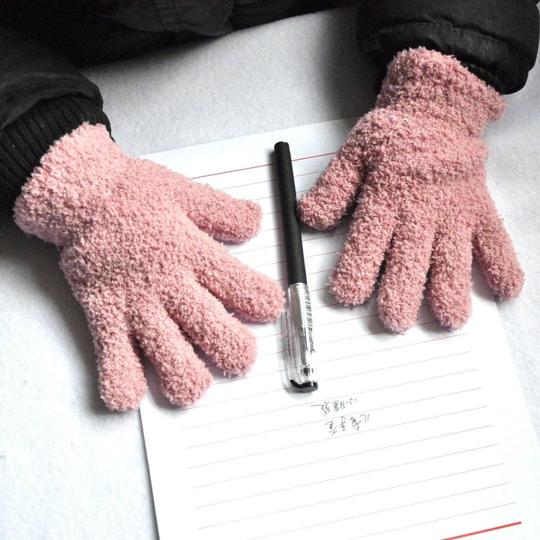 Lisslune | Fluffy children's wool gloves with individual fingers (5-10 years)