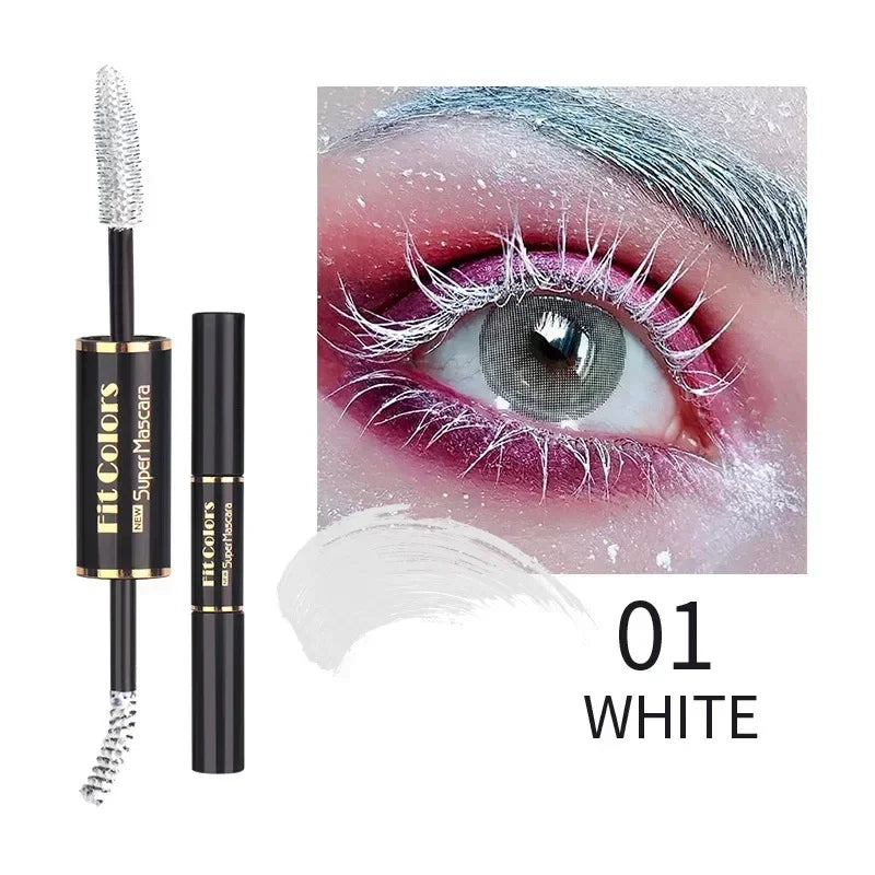 Rynx | 1pc Double Head Water Drying Colorful Mascara Eyelash Extension Thick Curl Quick Drying Long Lasting Blue Purple White Mascara