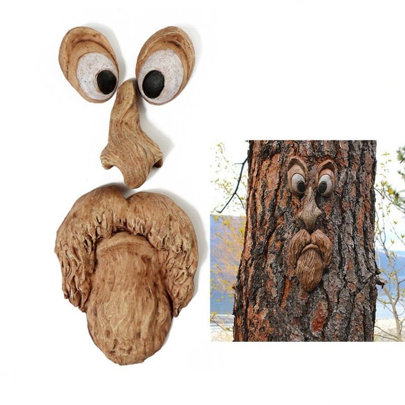Lisslune | Funny garden decoration tree face old man