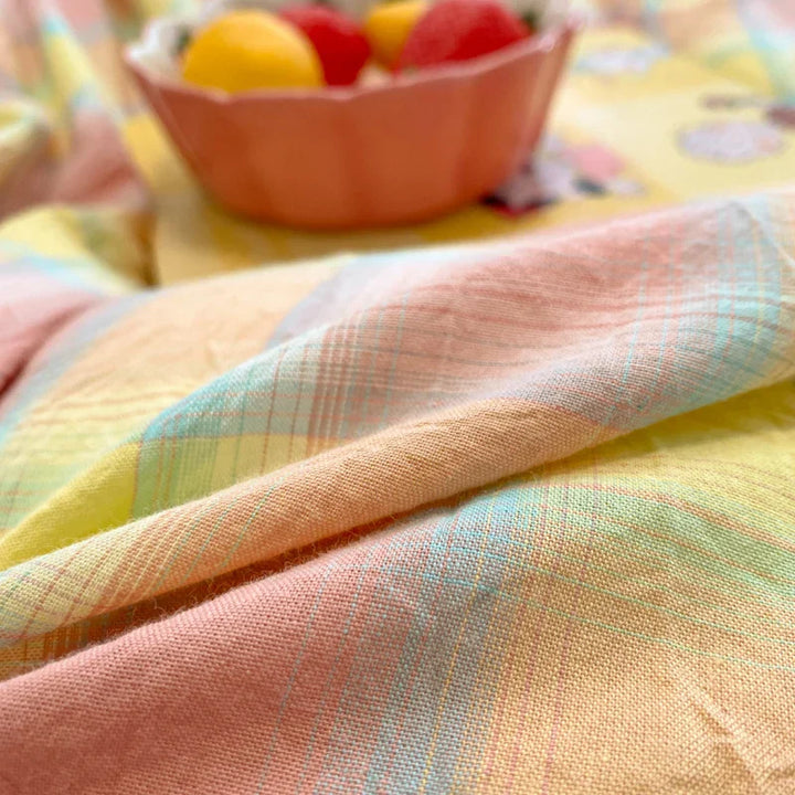 Rynx | Japanese Style 100% Cotton Soft Bed Linen Set Stripe Print Duvet Cover with Pillowcase Comforter Bedspread Pillowcase Sets