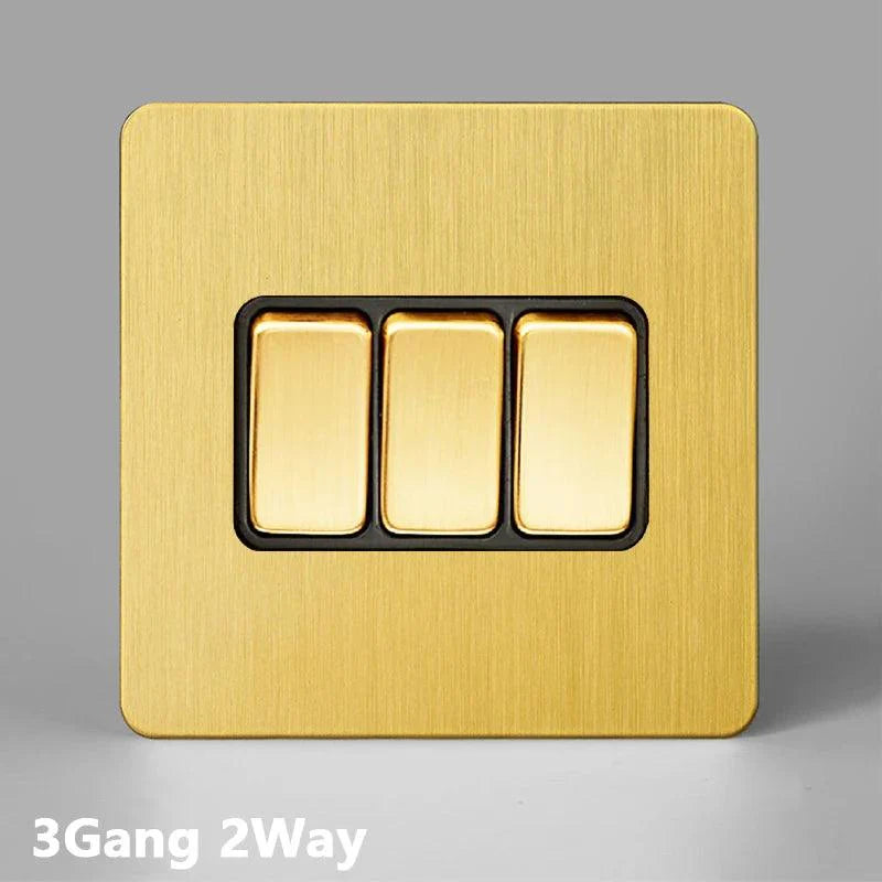 Lisslune | Luxurious Gold Dimmer Switch Set with USB Charging Port - Perfect for French/EU Plugs