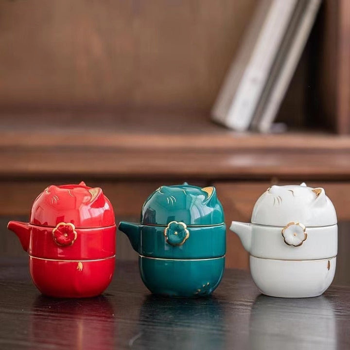 Lisslune | Luck Cat Ceramic Quick Cup Tea Set