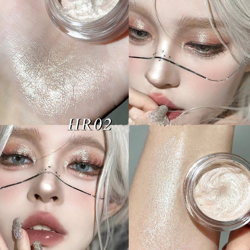 Rynx | Highlighter Gel Eyeshadow Brightening Purple Apricot Powder Shine Water Light Contour Face Body Eyes Illuminator Makeup