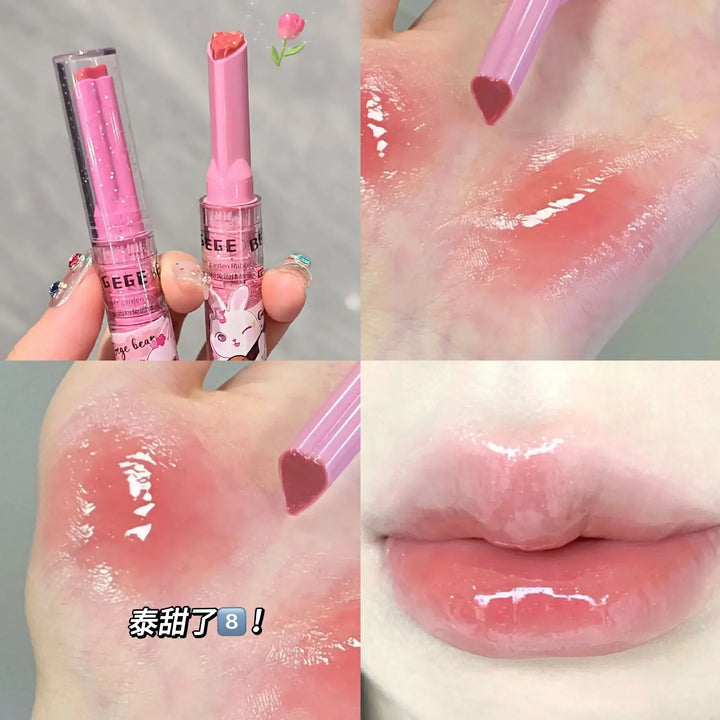 Rynx | Mirror Lacquer Solid Lip Lacquer Tint Flower Water Light Heart Shape Lipstick Sweet Rabbit Jelly Lipstick Korean Lip Tint Makeup