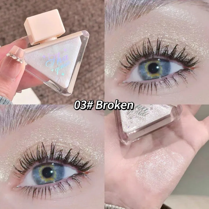 Lisslune | Flüssiger Lidschatten Perlmutt schimmernd Monochrom Perlig Fein Funkelnde Pailletten Lidschatten Highlighter Langanhaltend Schnell trocknend