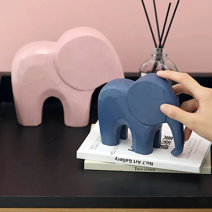 Rynx | Nordic Wood Elephant Ornament Morandi Home Decoration Accessories Office Desk Miniature Crafts Kids Room Decor