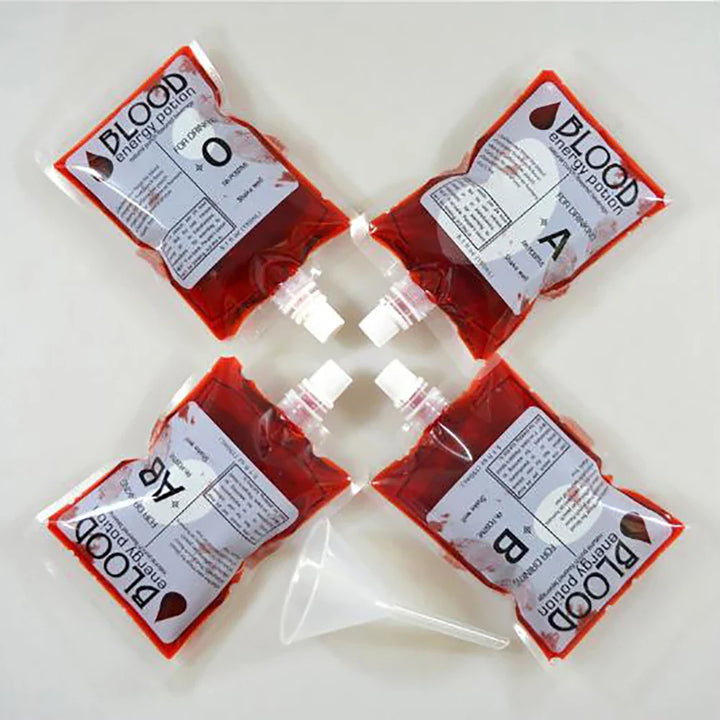 Rynx | Halloween Blood Bag for Drinks, 150ml Vampire Blood Container Bag, Horror Party Blood Bag Supplies, PVC Artificial Blood Bottle