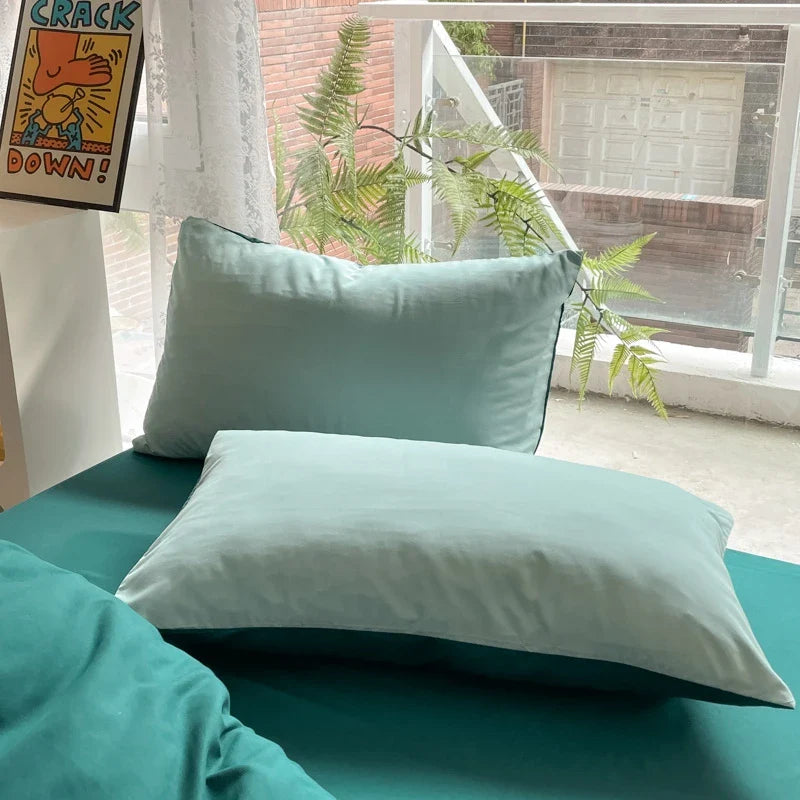 Rynx | Mashup color-grown cotton bedding set with pillowcase bed sheet single full bedding orange duvet cover queen/king double bed