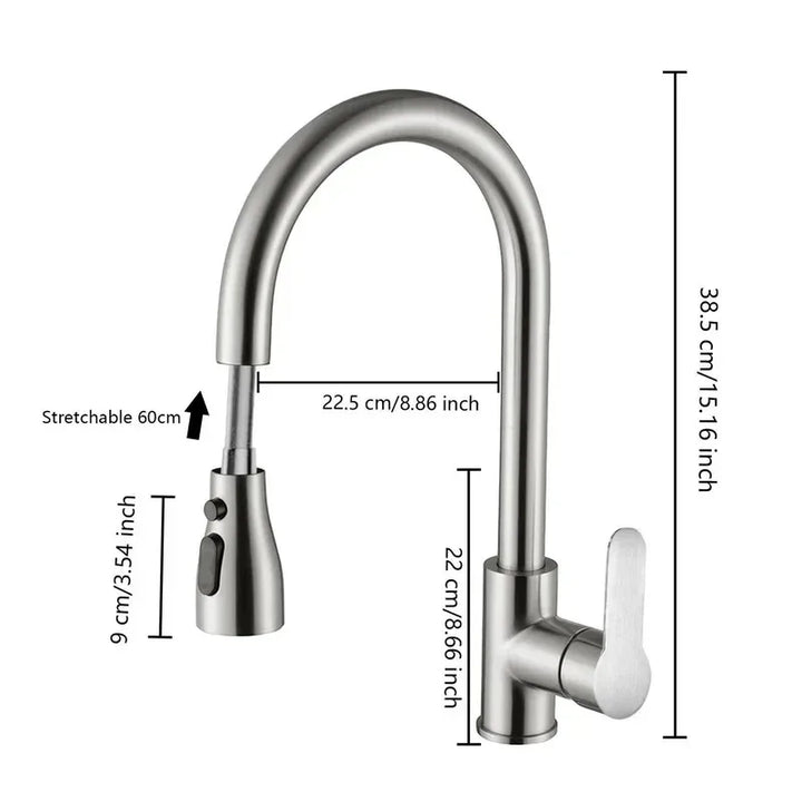 Lisslune | Kitchen faucet with pull-out spout – Brushed Nickel
