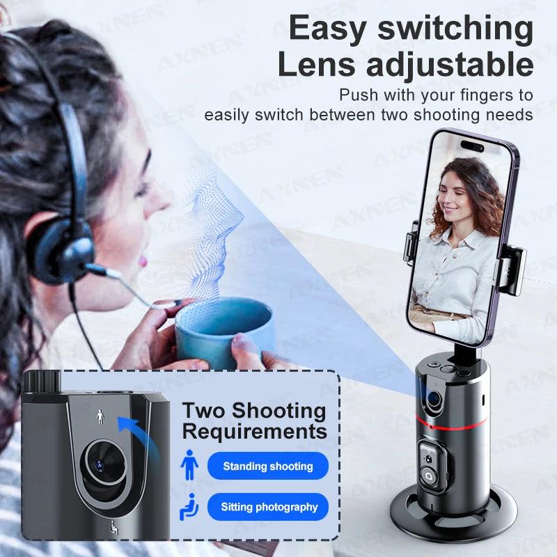 Lisslune | Smartphone Gimbal Stabilizer with advanced face recognition and remote control for 360° video recording
