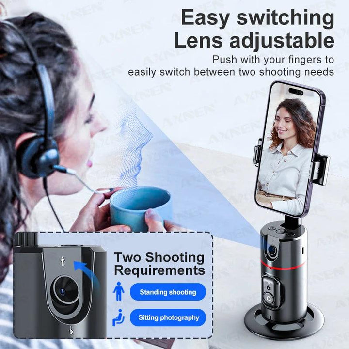 Lisslune | Smartphone Gimbal Stabilizer with advanced face recognition and remote control for 360° video recording