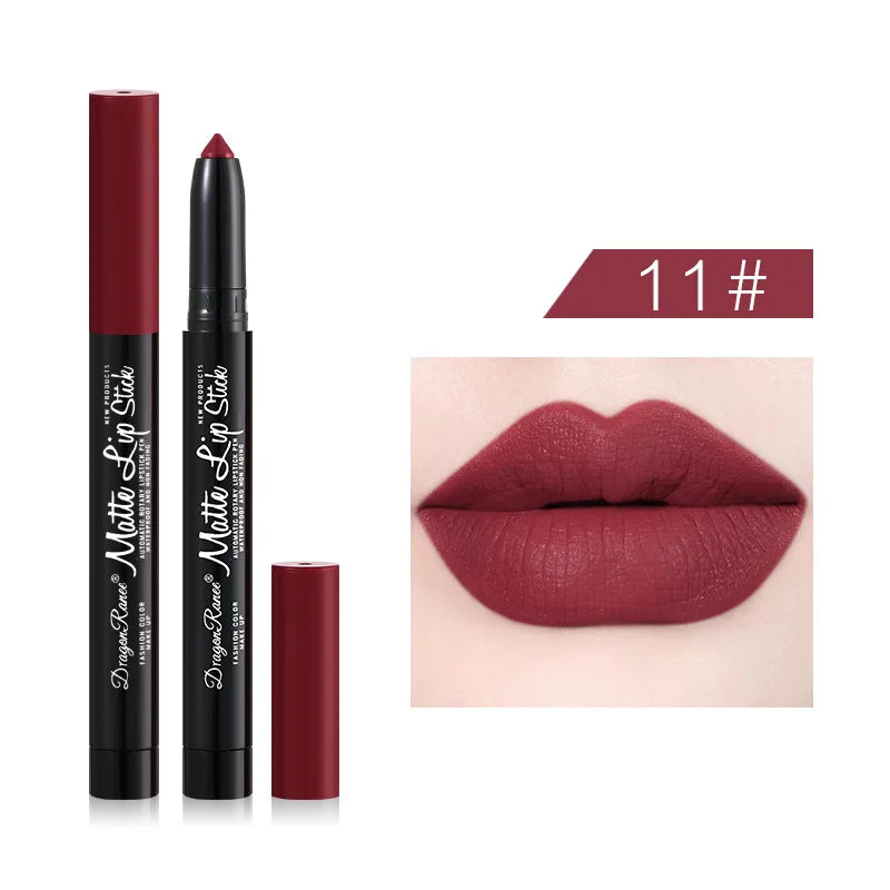 Rynx | Lipstick Improved Lip Shape Lipstick Makeup Waterproof Sexy Matte Plumping Lipstick Long-Lasting Moisturizing Lipstick Makeup